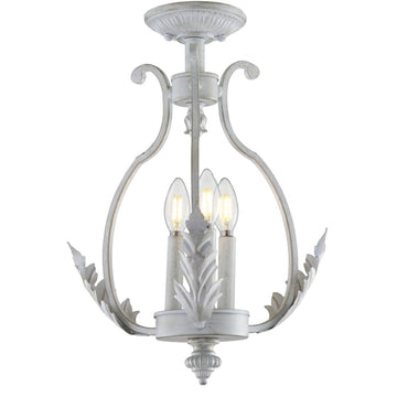 Austen 12.2" Metal LED Semi Flush Mount - JONATHAN Y